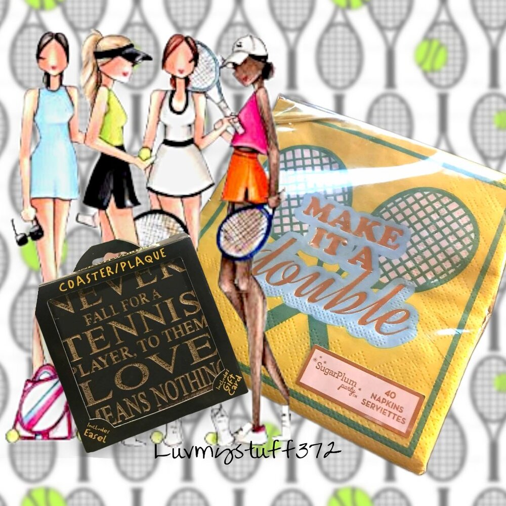 🎾🎁 👒 Great Tennis Gift - Tennis Napkins & Drink Coater